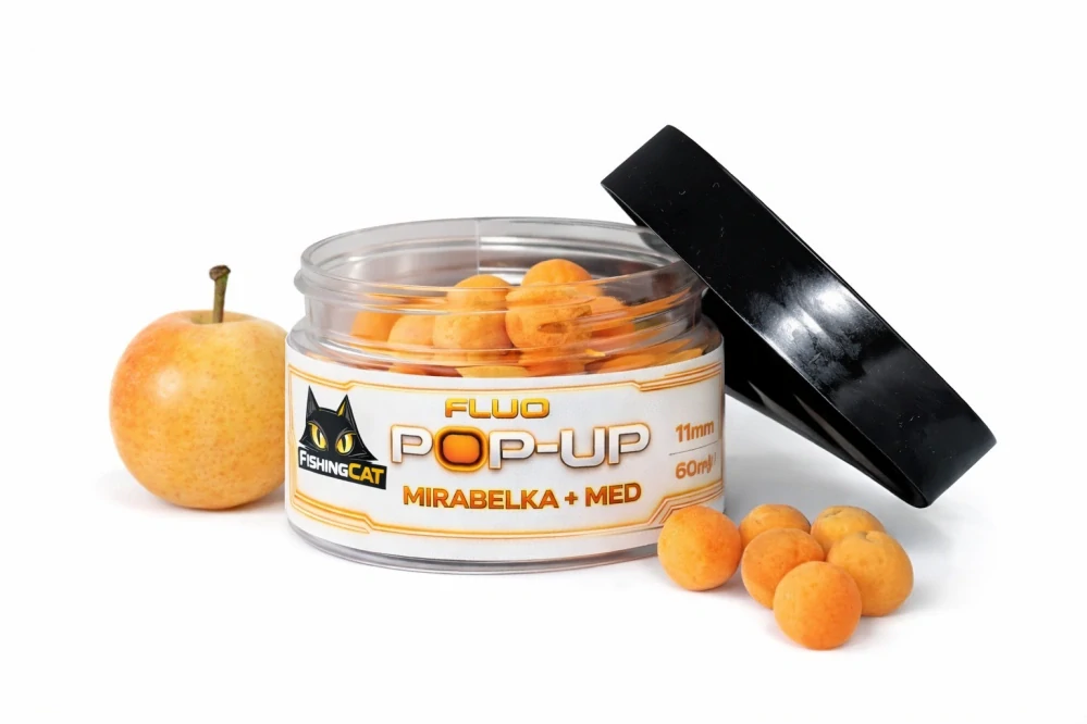 FishingCat Mirabelka + Med 11mm 60ml Pop-Up Boilies